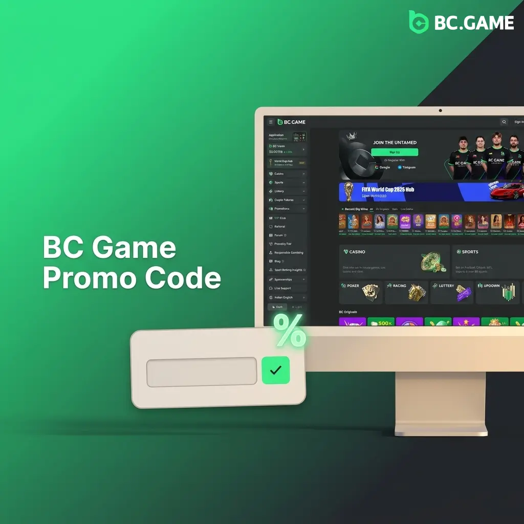 BC Game promo code entry field during registration to unlock exclusive welcome bonuses and rewards