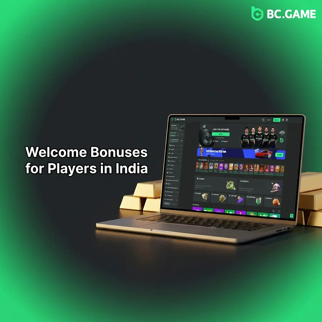 BC Game four-part rakeback welcome bonus for Indian players with up to 500% rakeback on deposits