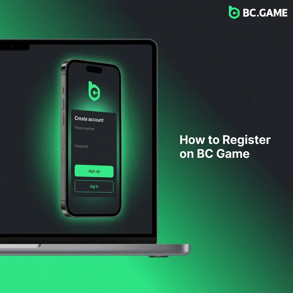 BC Game registration steps on desktop showing sign up form with email mobile Google and Telegram options for Indian players