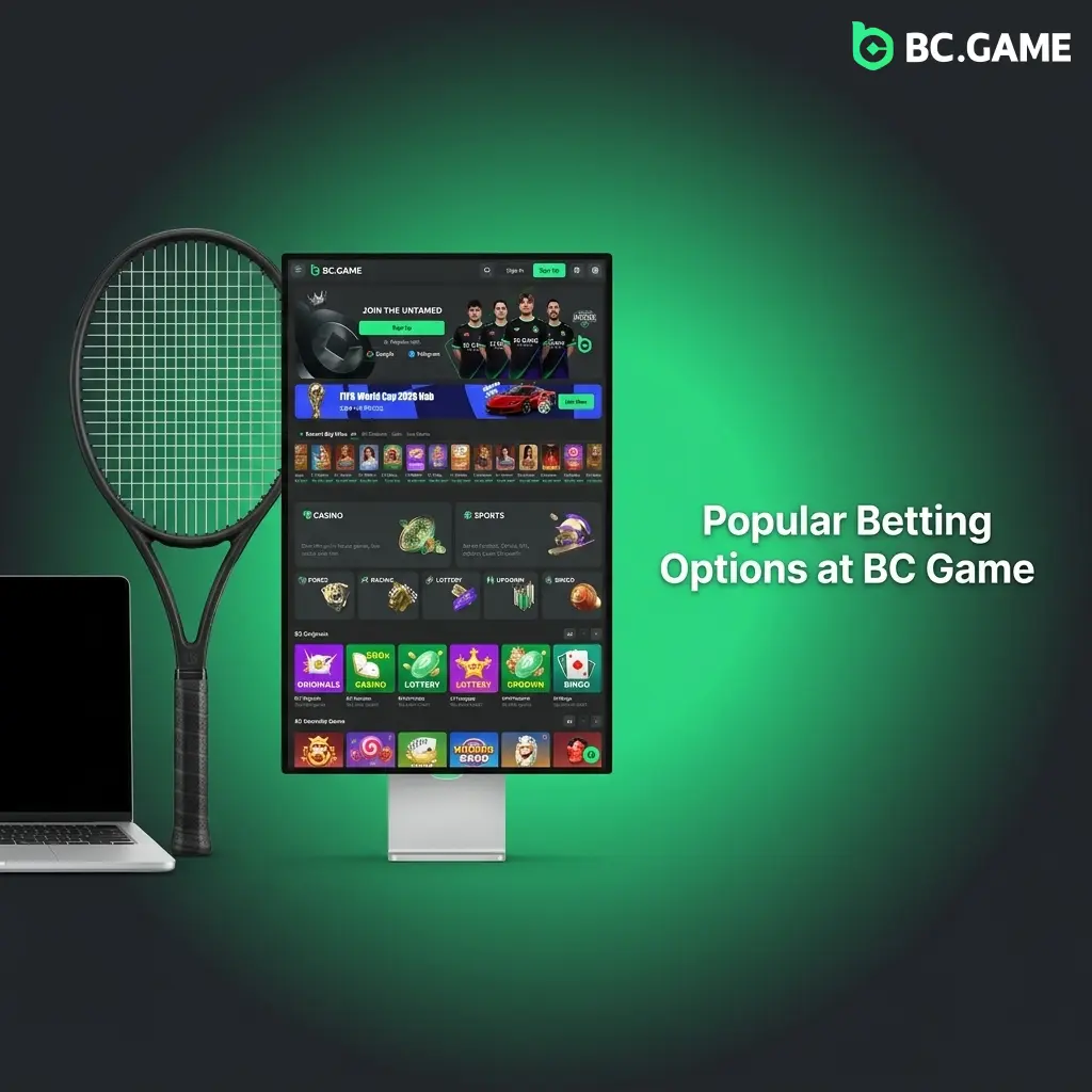 BC Game betting options including live in-play, pre-match, accumulator, and futures markets for Indian players