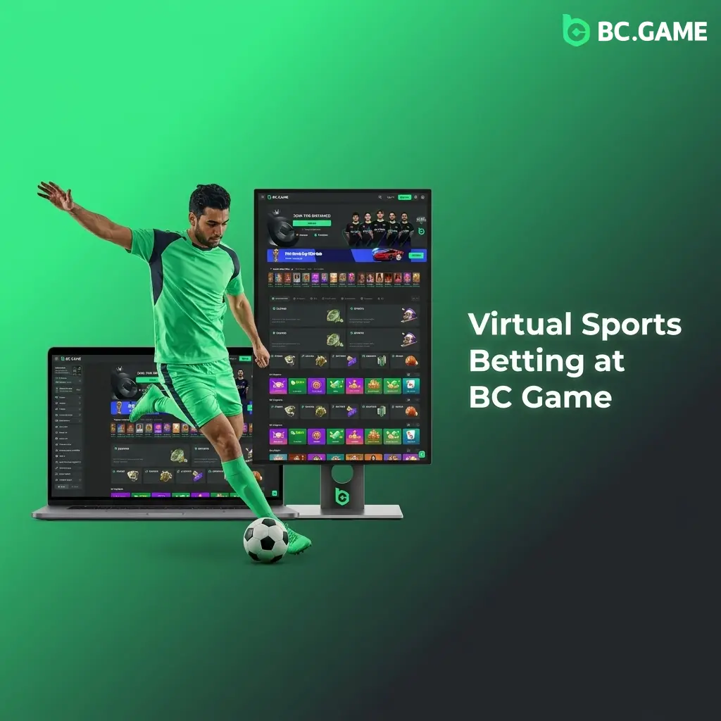 BC Game virtual sports betting options including football, basketball, horse racing, and greyhound racing available 24/7